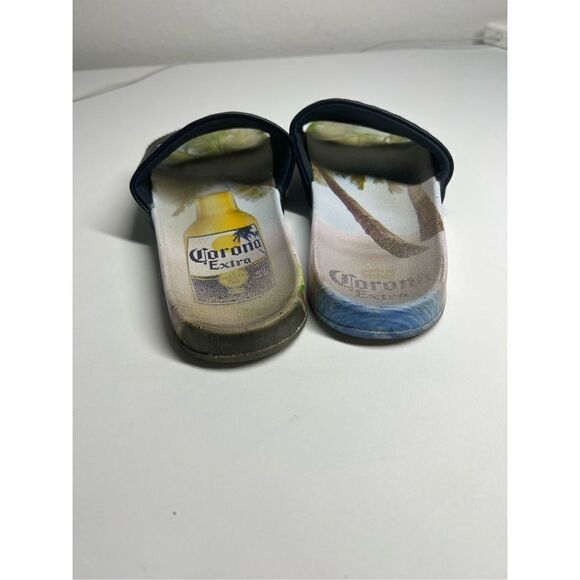 Corona Extra Black Label with Beach Scene Sandal Slides Multi-Color Size 7,5 Men - Picture 4 of 8